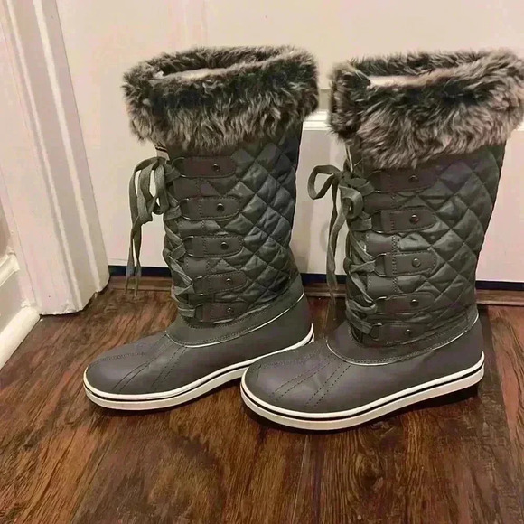 Aleader Tall Lace Up Weatherproof Boots SZ 7 - Picture 4 of 7